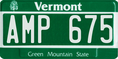 VT license plate AMP675