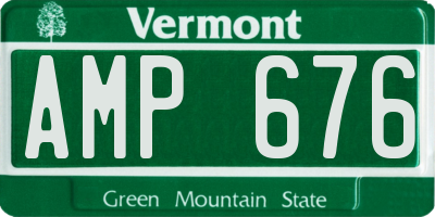 VT license plate AMP676