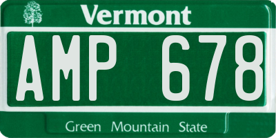 VT license plate AMP678
