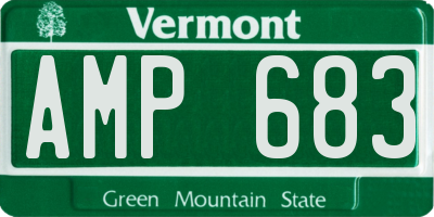 VT license plate AMP683