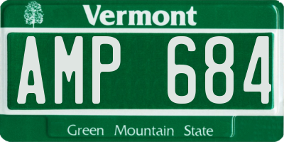 VT license plate AMP684