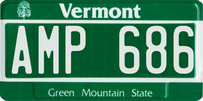 VT license plate AMP686