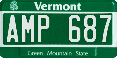 VT license plate AMP687