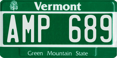 VT license plate AMP689