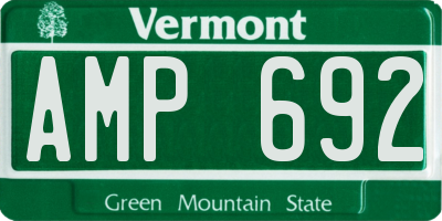 VT license plate AMP692