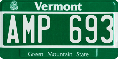 VT license plate AMP693