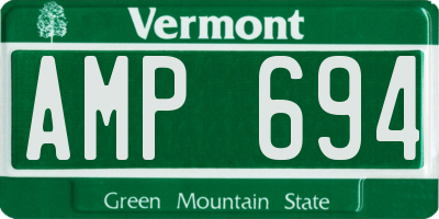 VT license plate AMP694