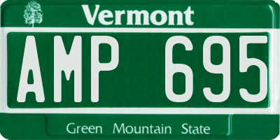 VT license plate AMP695
