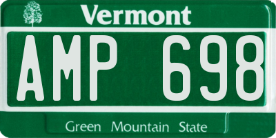 VT license plate AMP698