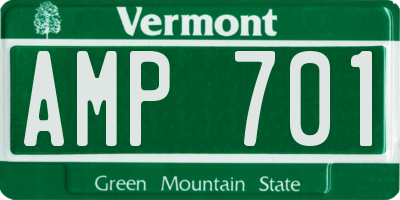 VT license plate AMP701