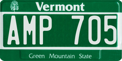 VT license plate AMP705