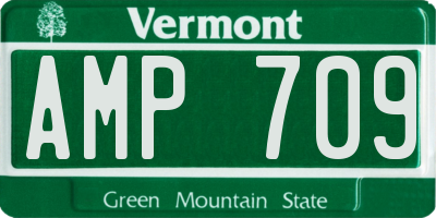 VT license plate AMP709