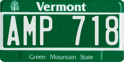 VT license plate AMP718