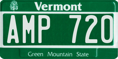 VT license plate AMP720