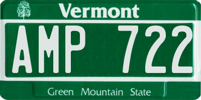 VT license plate AMP722