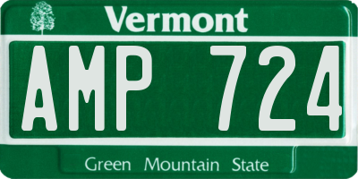 VT license plate AMP724