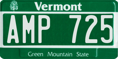 VT license plate AMP725
