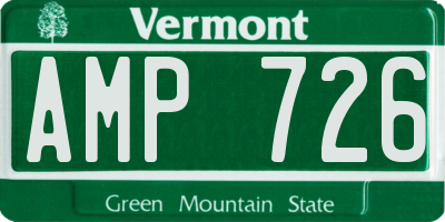 VT license plate AMP726