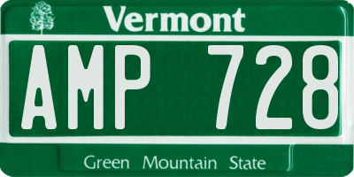 VT license plate AMP728