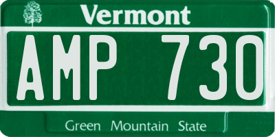 VT license plate AMP730