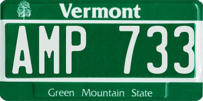 VT license plate AMP733
