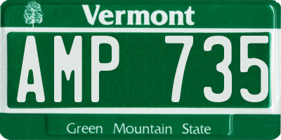 VT license plate AMP735