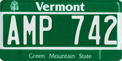 VT license plate AMP742