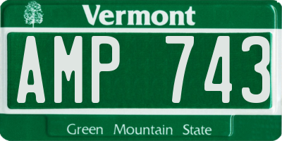 VT license plate AMP743