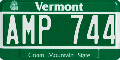 VT license plate AMP744