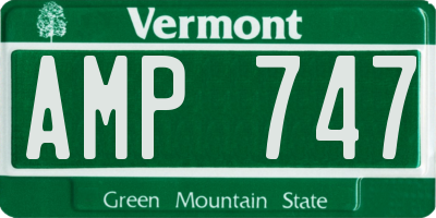 VT license plate AMP747