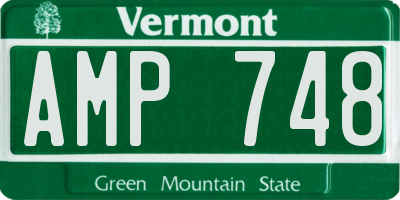 VT license plate AMP748
