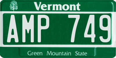 VT license plate AMP749