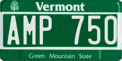 VT license plate AMP750