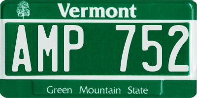VT license plate AMP752