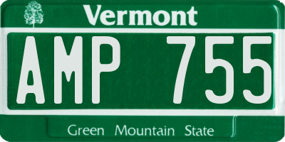 VT license plate AMP755