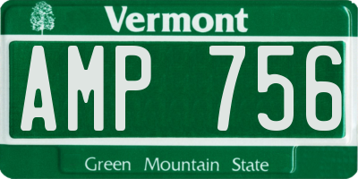 VT license plate AMP756