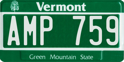VT license plate AMP759