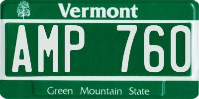 VT license plate AMP760