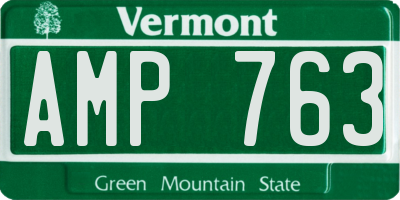 VT license plate AMP763