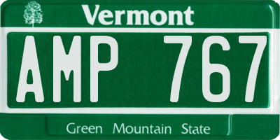 VT license plate AMP767