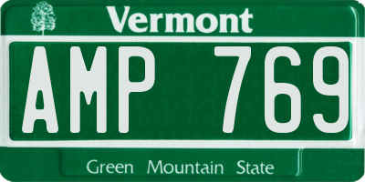 VT license plate AMP769