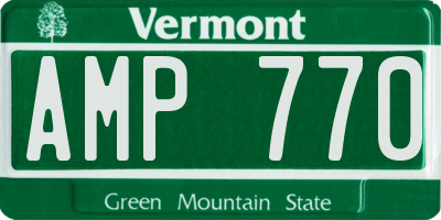 VT license plate AMP770