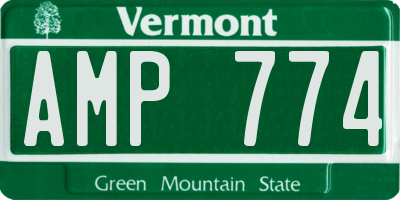 VT license plate AMP774