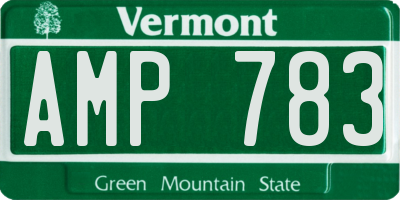 VT license plate AMP783