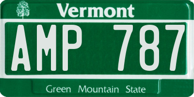 VT license plate AMP787