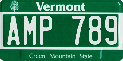 VT license plate AMP789