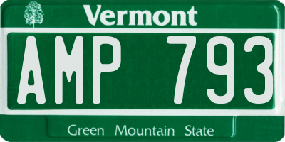 VT license plate AMP793