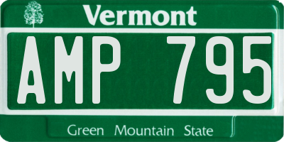 VT license plate AMP795
