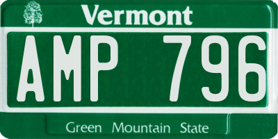VT license plate AMP796