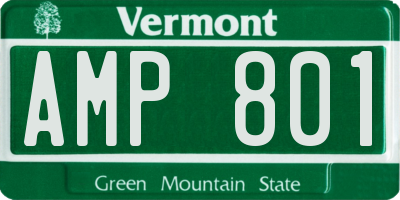 VT license plate AMP801